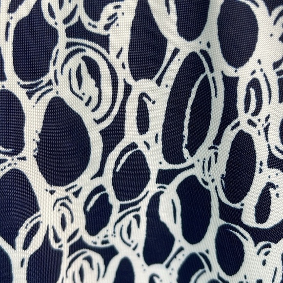 GEORGE Classics Plus Y2K Navy White Empire Waist Pattern Print Tie Back Top 2X - Picture 4 of 12